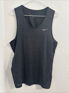 Nike Black Performance Mesh Tank with Silver Swoosh